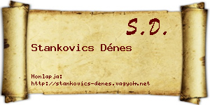 Stankovics Dénes névjegykártya