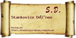 Stankovics Dénes névjegykártya